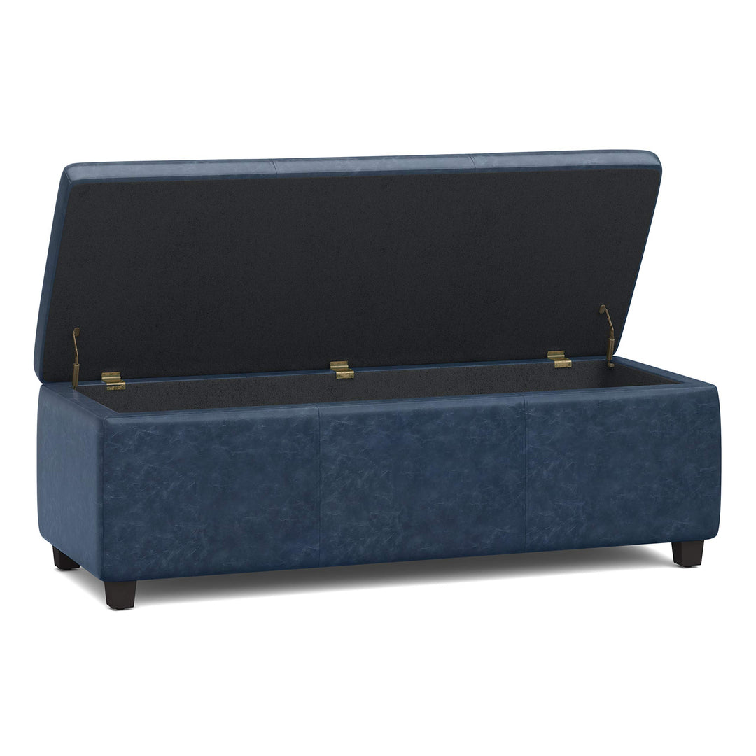 SIMPLIHOME Avalon 48 Inch Wide Contemporary ectangle Storage Ottoman Bench in