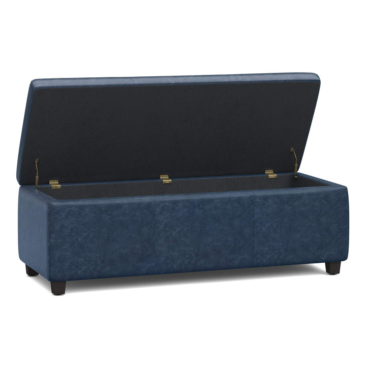 SIMPLIHOME Avalon 48 Inch Wide Contemporary ectangle Storage Ottoman Bench in