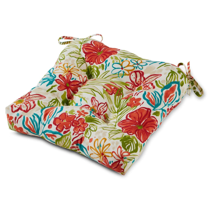 Floral 20-inch Outdoor Dining Seat Cushion Multi Color Casual Transitional - Diamond Home USA