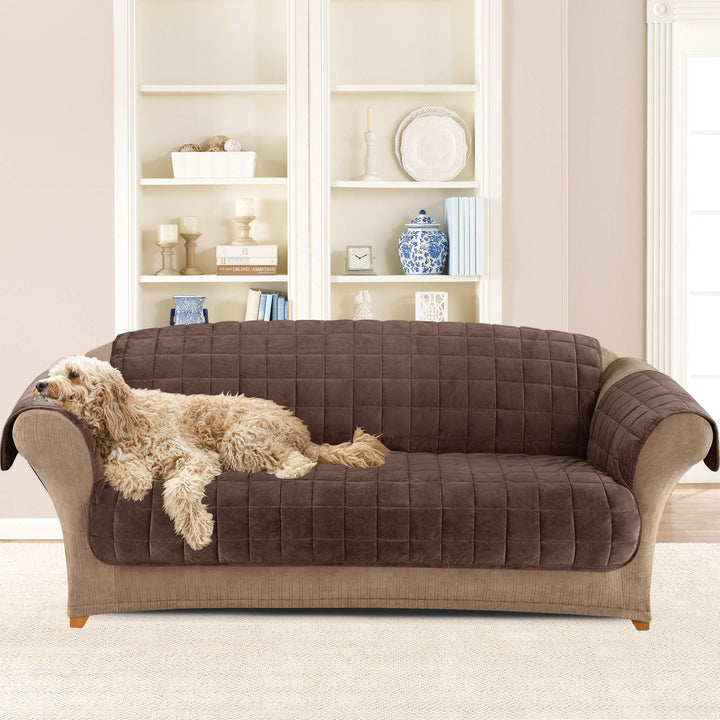 SureFit Deluxe Pet Sofa Cover Furniture Protector Plush Couch Pet Protector