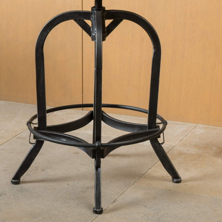 29-inch Adjustable Bonded Leather Backed Bar Stool Brown Modern Contemporary - Diamond Home USA