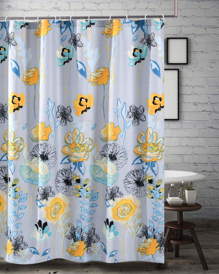 Greenland Home Watercolor Dream Shower Curtain Gray