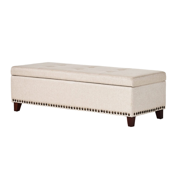 Christopher Knight Home Gavin Fabric Storage Ottoman Beige