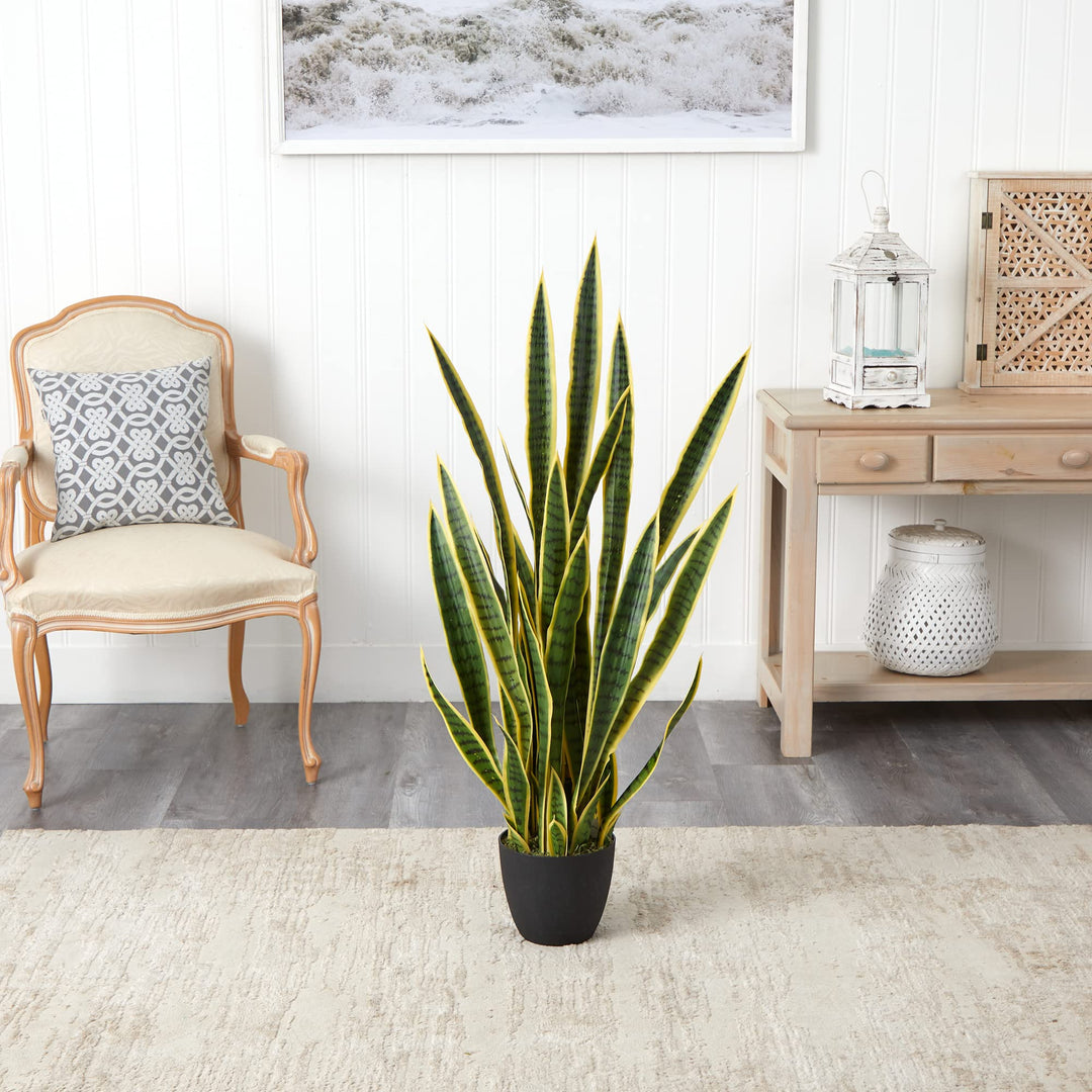 Nearly Natural 4ft. Sansevieria Artificial Plant - Diamond Home USA