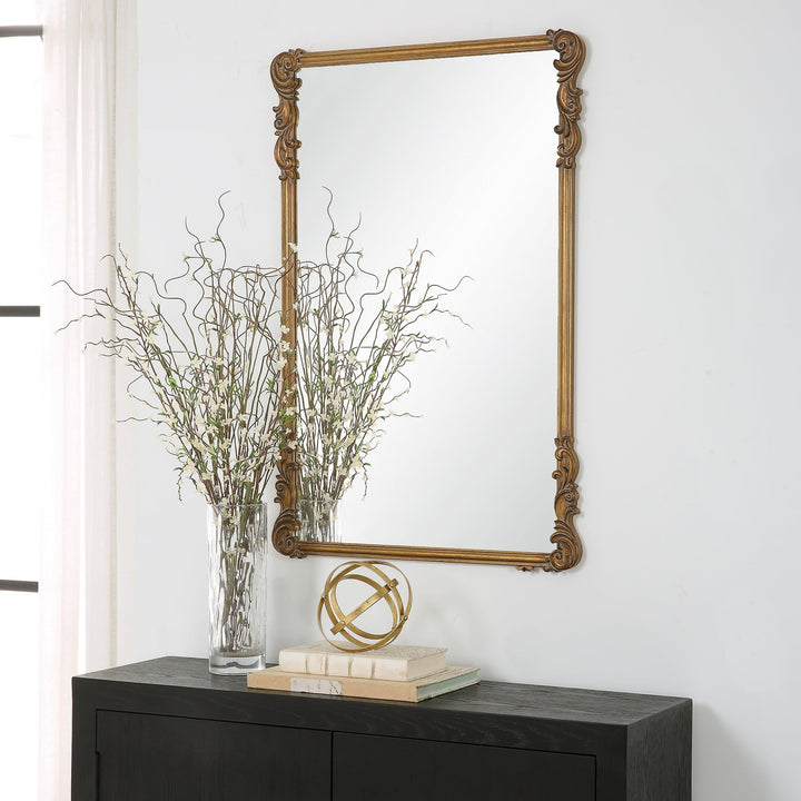 Antique Gold Old World Mirror 24" w X 36" h 0.83" d Modern Contemporary Includes - Diamond Home USA
