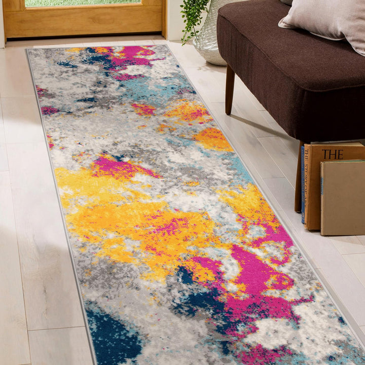 Rugshop Sky Collection Modern Abstract Runner Rug 2' x 10' Multi 2'x10' Runner