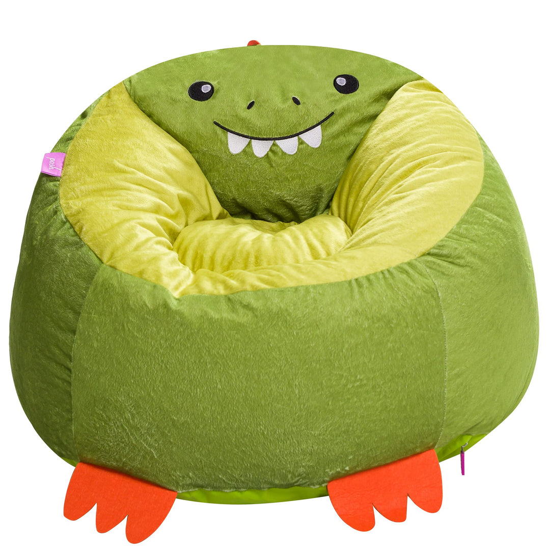 Posh Creations Cute Soft and Comfy Bean Bag Chair for Kids Animal - Dinosaur