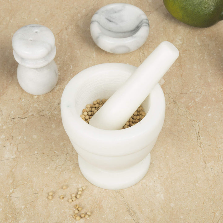 Creative Home Natural Marble Mortar and Pestle Set Spice Grinder Guacamole - Diamond Home USA
