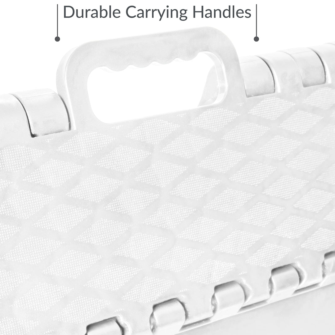 Simplify 12 Inch Folding Step Stool|Collapsible|300 Pound White - 13.75"x 9"x 12" - Diamond Home USA