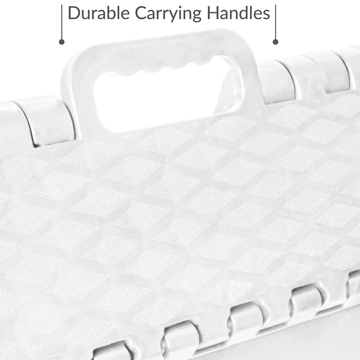 Simplify 12 Inch Folding Step Stool|Collapsible|300 Pound White - 13.75"x 9"x 12" - Diamond Home USA