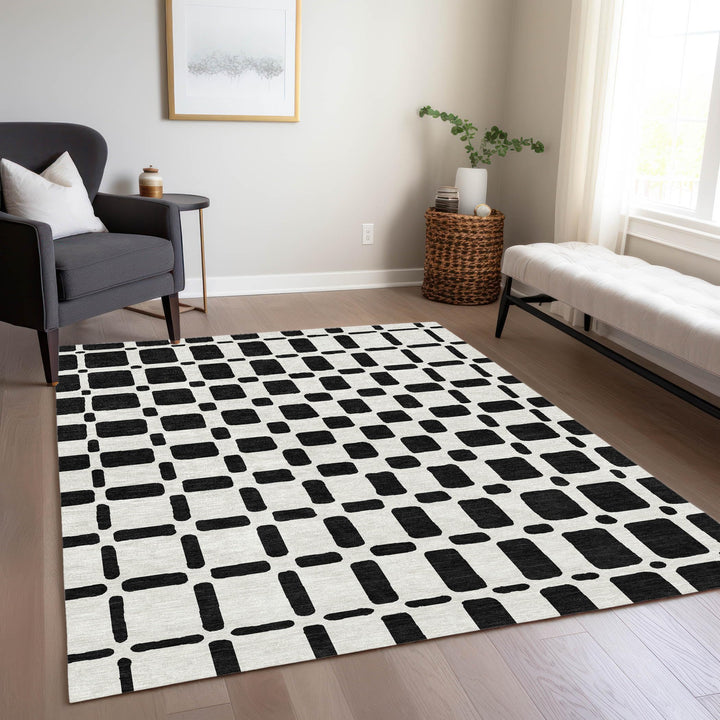 Addison Rugs Chantille ACN871 Black 5' x 7'6" Indoor/Outdoor Machine Washable - Diamond Home USA