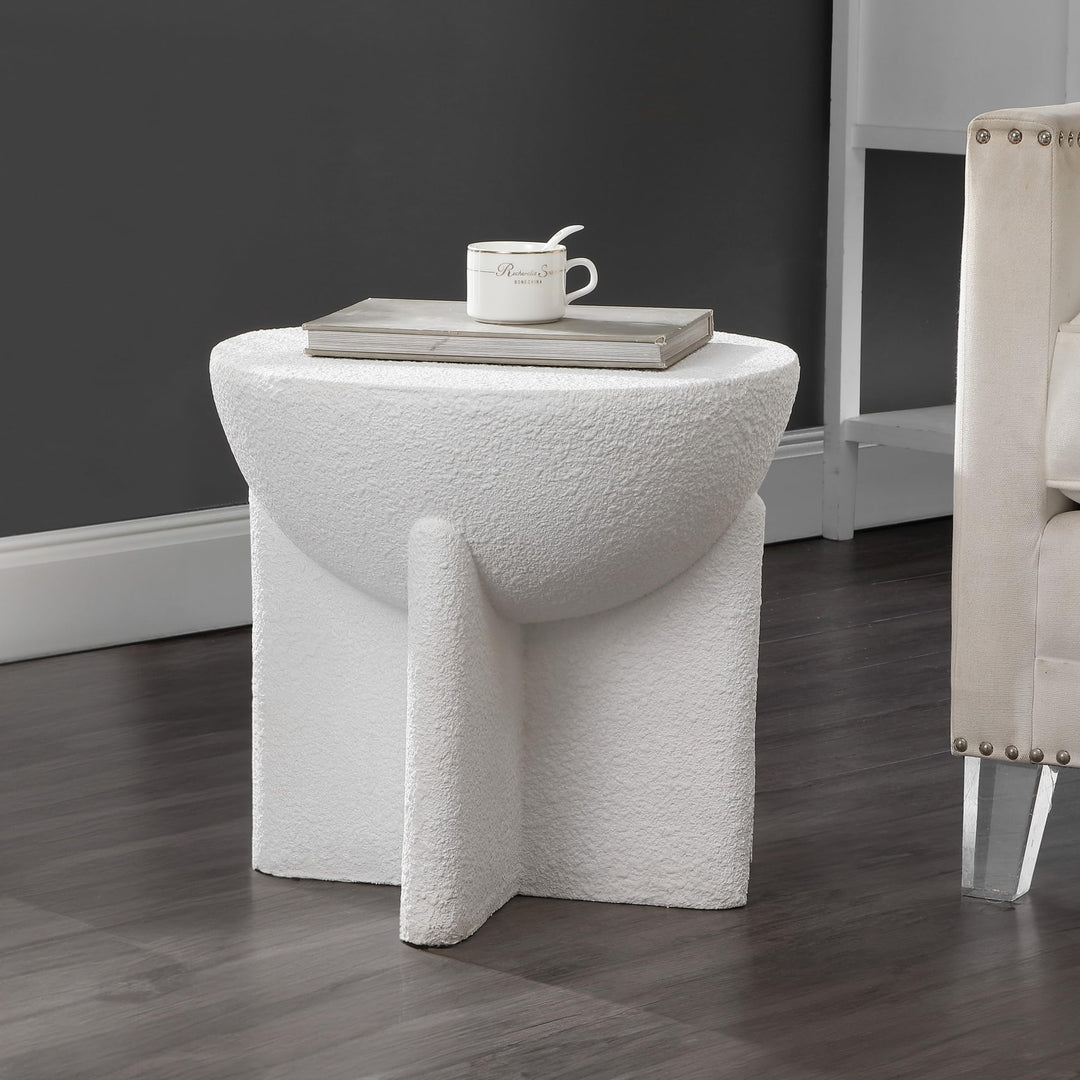 JONATHAN Y TBL1109B Brady 16.25" Minimalist Modern Drum Indoor/Outdoor Accent White Frosted