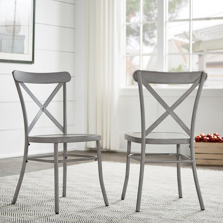 Inspire Q Pompey Metal Dining Chairs (Set of 2) by Classic Antique Dark Denim - Diamond Home USA