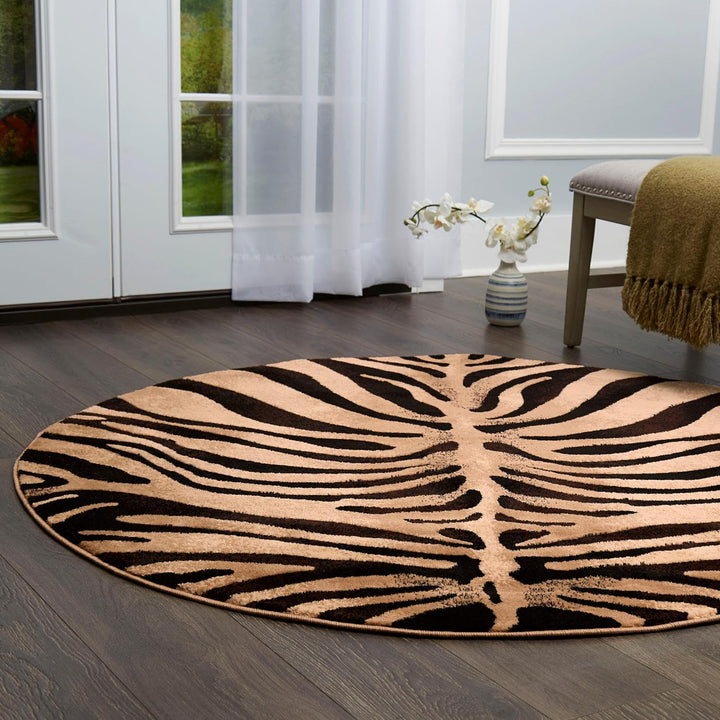 Home Dynamix Tribeca Fawn Area Rug Animals Black/Ivory