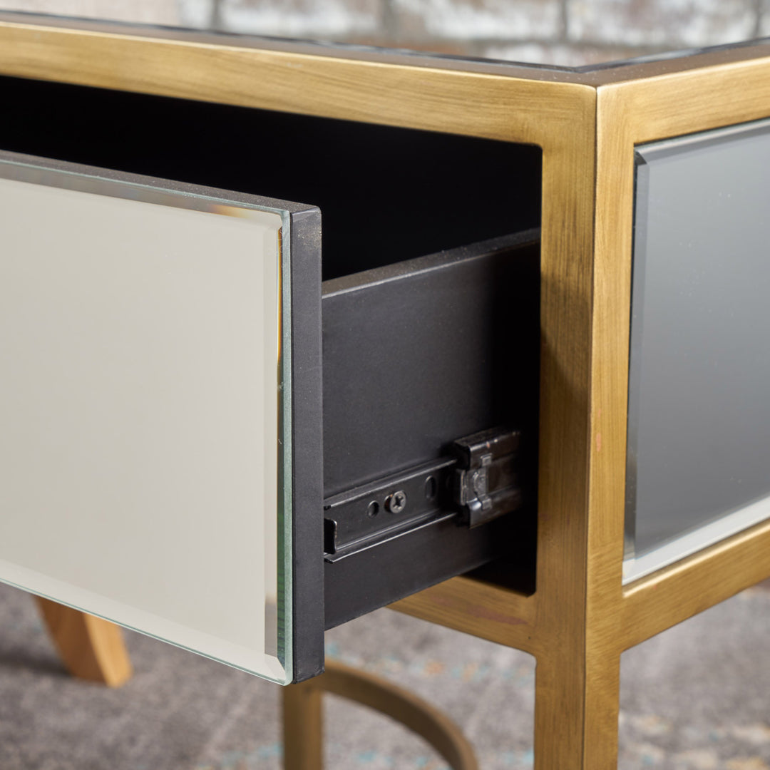 Christopher Knight Home Siryen Modern Mirror Finished Side Table with Gold - Diamond Home USA