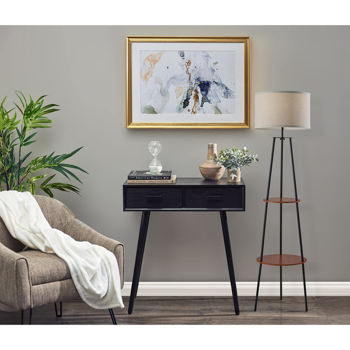 Shelf Floor Lamp Black Mid-Century Modern Contemporary Transitional Energy - Diamond Home USA