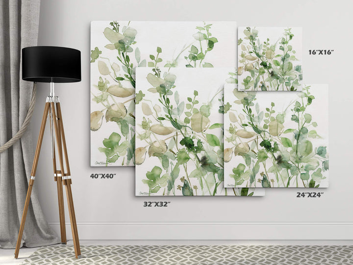 Wexford Home Sage Garden II-Canvas Prints Wrapped Gallery Wall Art|Stretched and 24x24 - Diamond Home USA