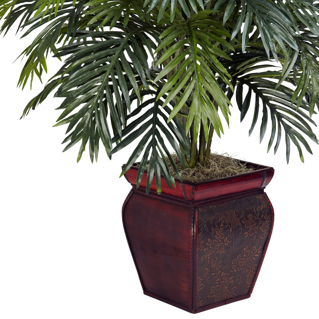 Nearly Natural Areca with Decorative Planter Silk Plant - Diamond Home USA