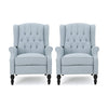 Christopher Knight Home Earlean Fabric Recliner (Set of 2) Light Sky Dark Brown Light Sky + Dark Brown