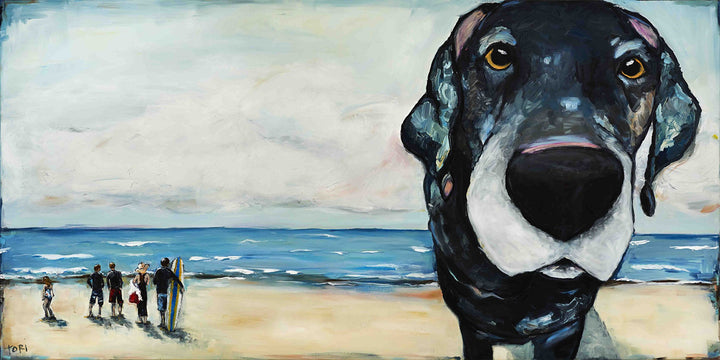 Marmont Hill MacDaddy by Tori Campisi Painting Print on Wrapped Canvas 24 x 12 - Diamond Home USA