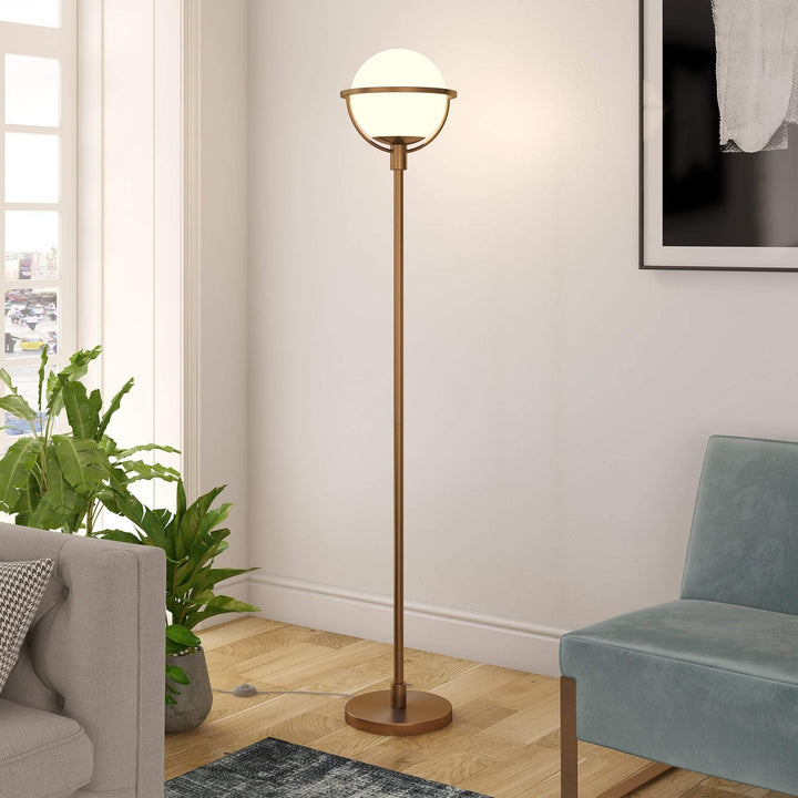Brass Globe Stem Floor Lamp Gold Mid-Century Modern - Diamond Home USA