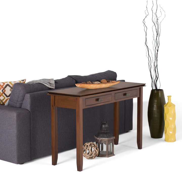 SIMPLIHOME Artisan SOLID WOOD 46 inch Wide Console Sofa Entryway Table in Farmhouse