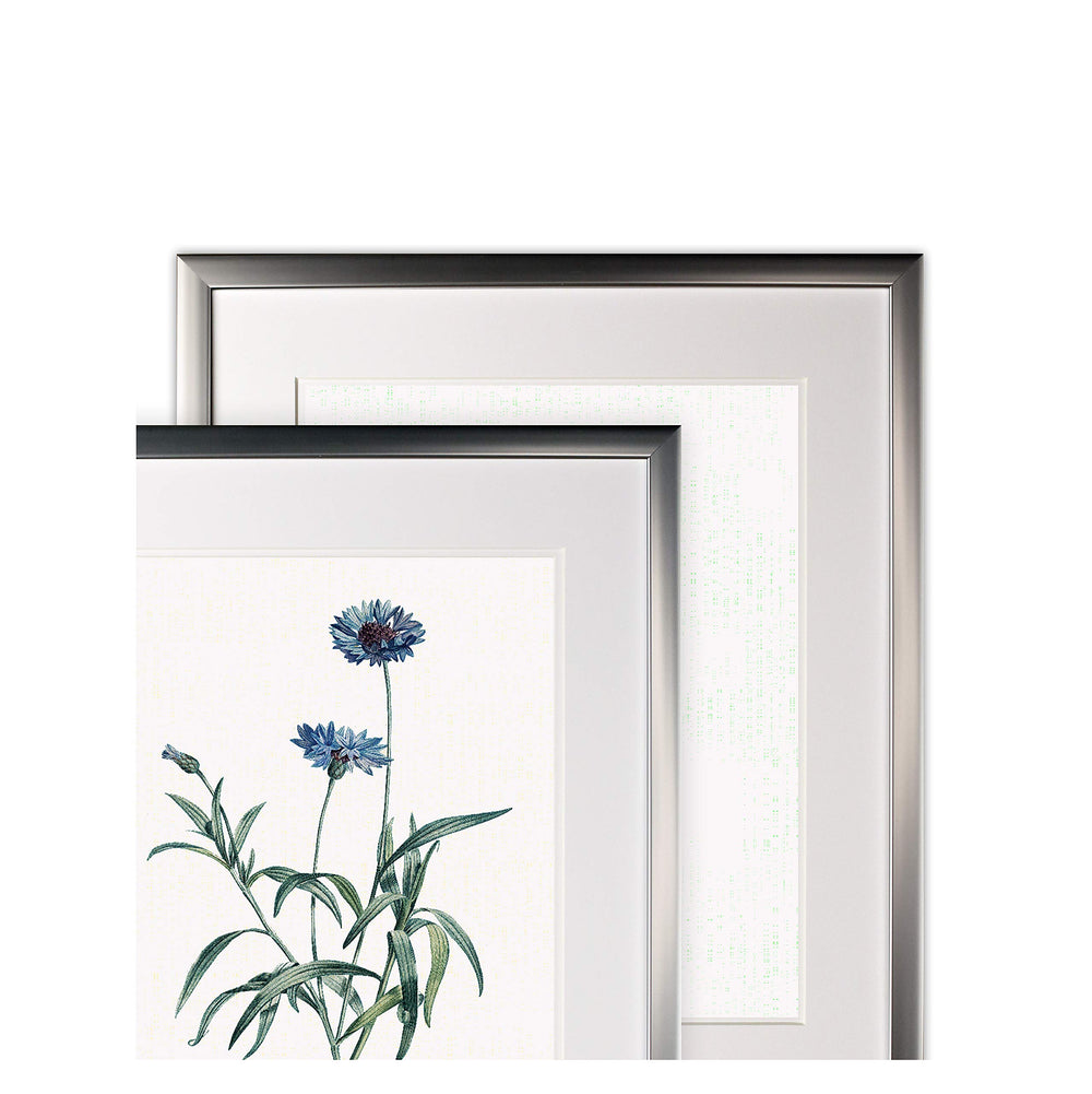 Wexford Home Laurier Rose-2 Piece Set-Silver Frame Art Print 16x20 Imperial Blue - Diamond Home USA