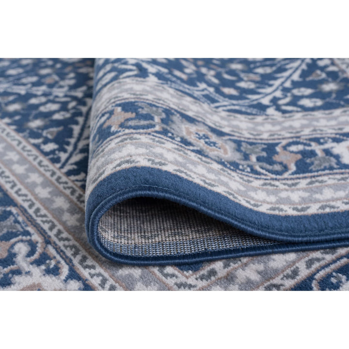Alise Rugs Carrington Traditional Oriental Indoor Area Rug Navy 7'10'' Round - Diamond Home USA