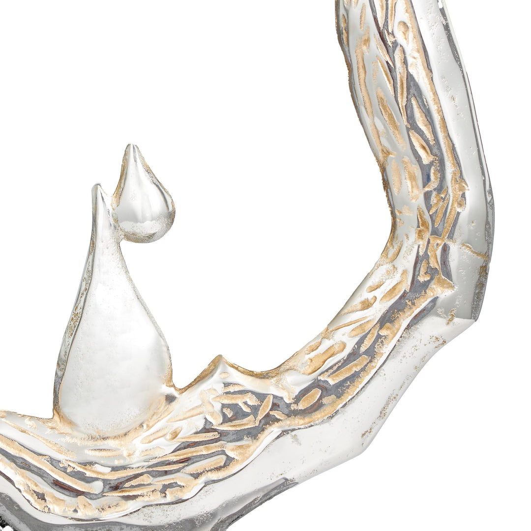 Silver Abstract Sculpture with Marble Base - Diamond Home USA