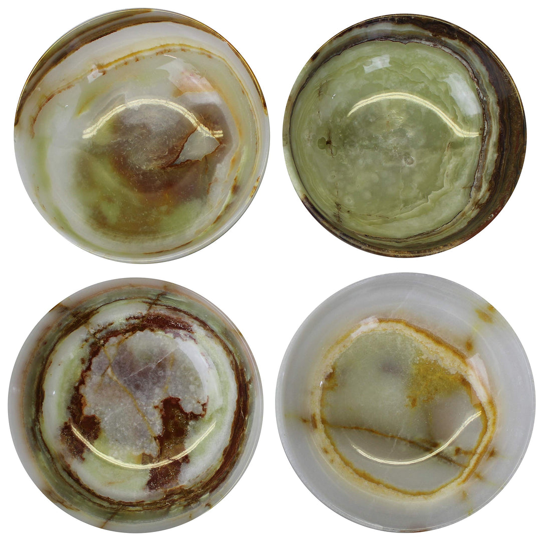 Decorative Handcrafted 6" Onyx Bowl (Set Of 4) Multi Color Marble Handmade - Diamond Home USA