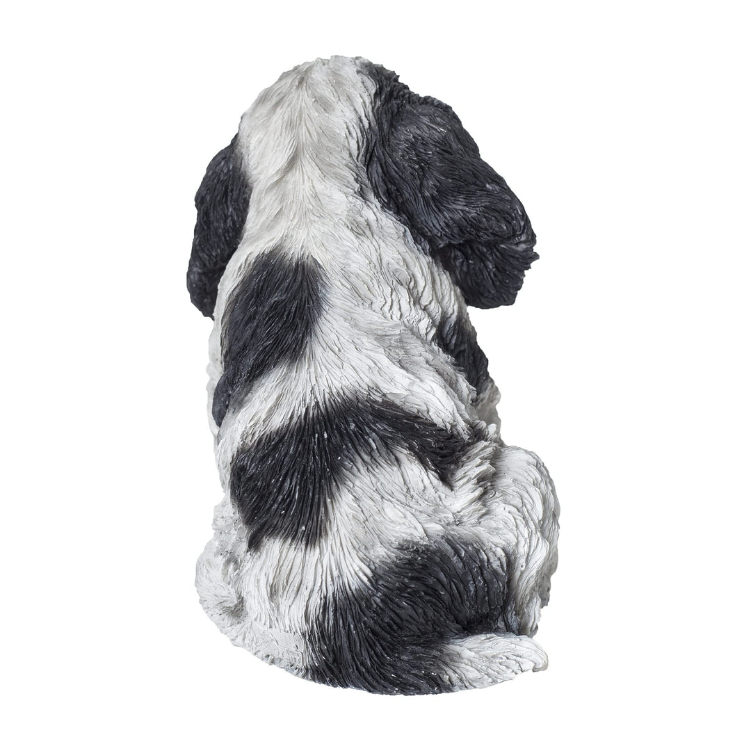 Black White Spaniel Statue Multi Color Animals Polyresin - Diamond Home USA