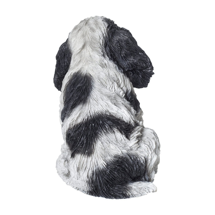 Black White Spaniel Statue Multi Color Animals Polyresin - Diamond Home USA