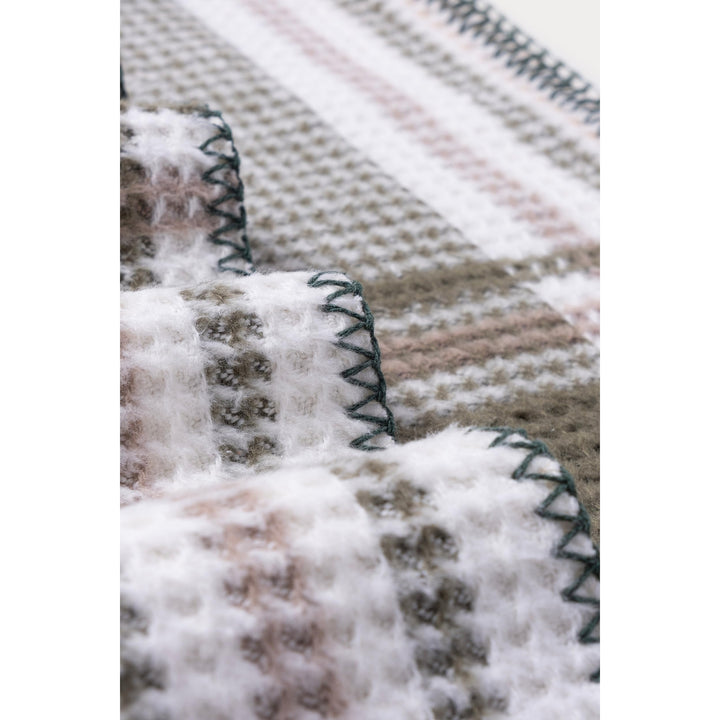 Greenly Throw Green Geometric Casual Cotton - Diamond Home USA