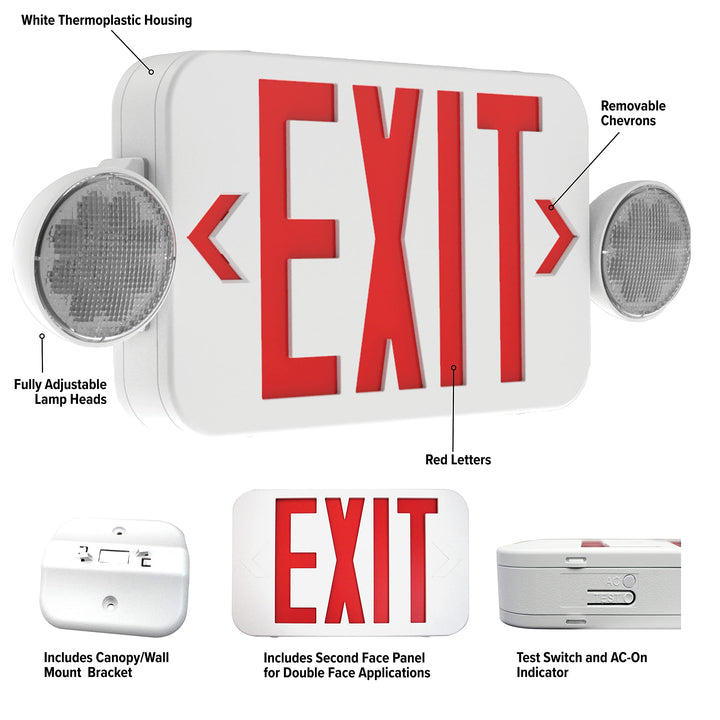 HUBBELL CCR Remote Compatible Combination Outdoor Emergency Light and Red Letter - Diamond Home USA