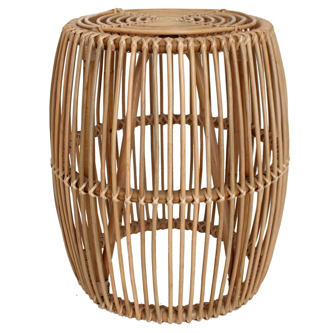 New Pacific Direct Keegan Round Rattan End Table Natural