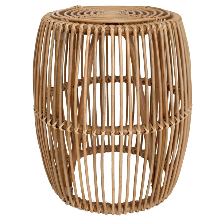 New Pacific Direct Keegan Round Rattan End Table Natural
