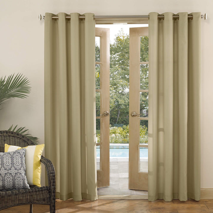 Sun Zero Marina Indoor/Outdoor UV Protectant Energy Efficient Grommet Curtain