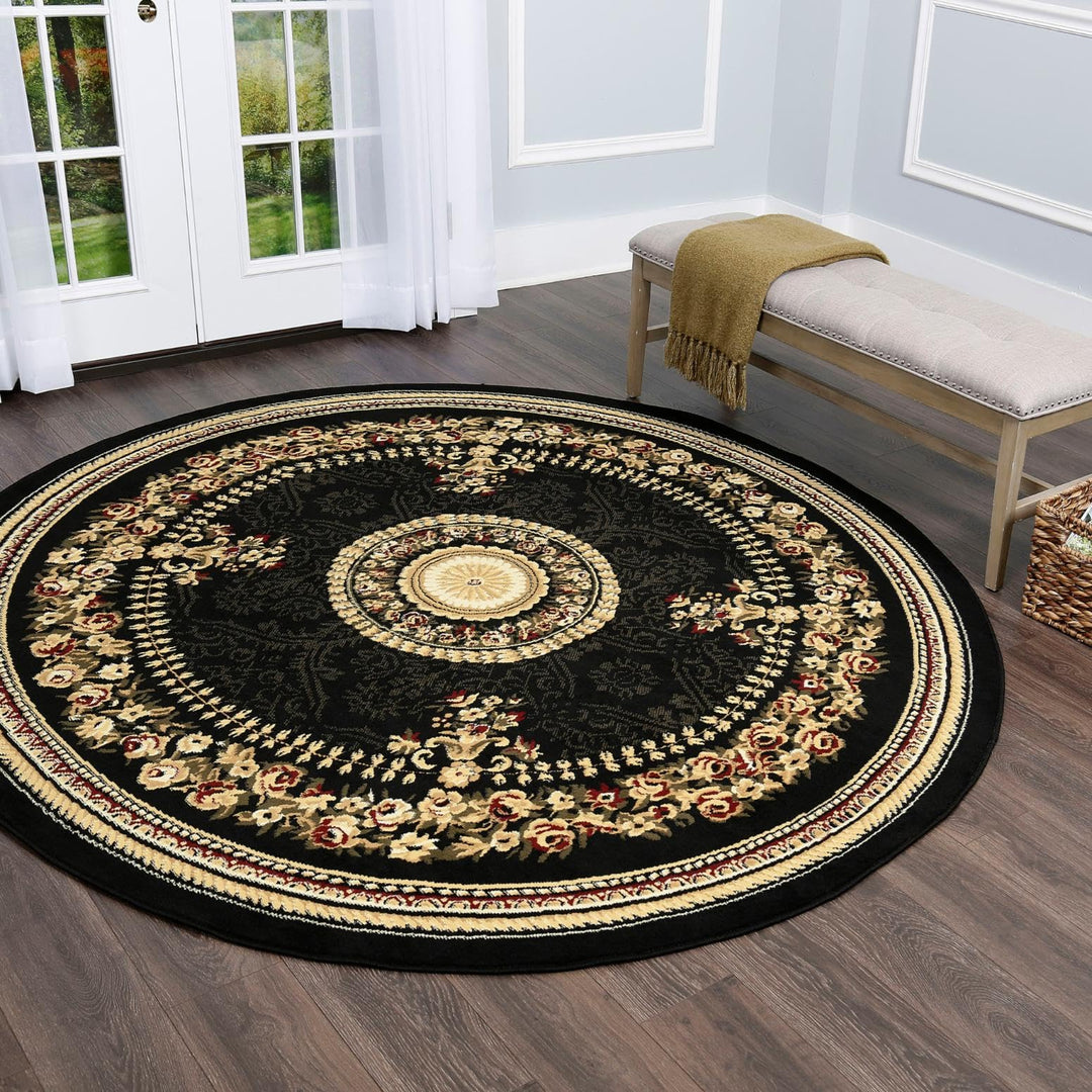 Home Dynamix Optimum Athens Area Rug 7'10" Round Updated Oriental Medallion - Diamond Home USA