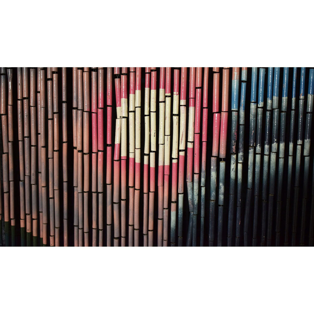 Handmade Beach Bamboo Beaded Curtain Multi Color Nature Wood - Diamond Home USA