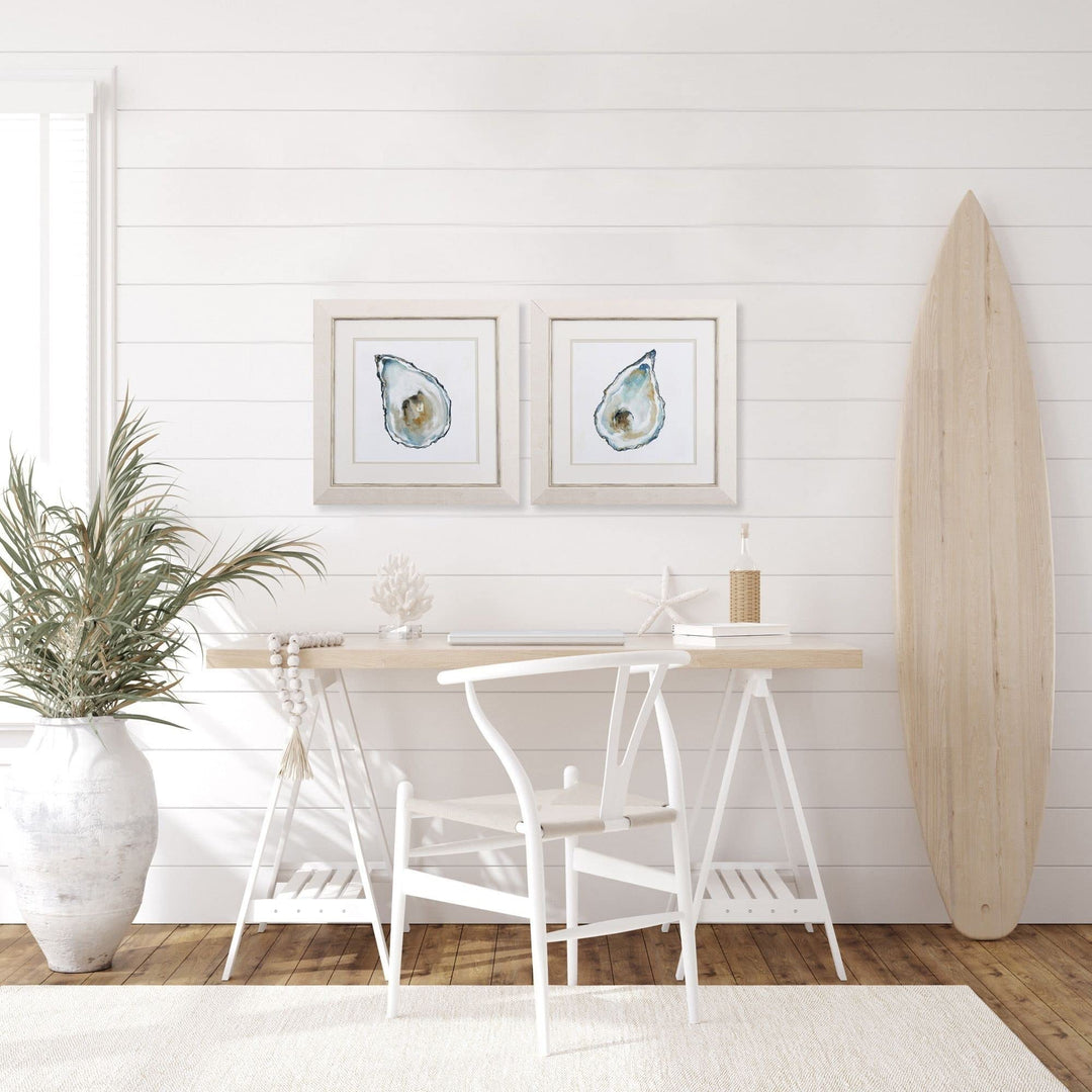 Set of Two Oysters Watercolor Wall Art - Diamond Home USA