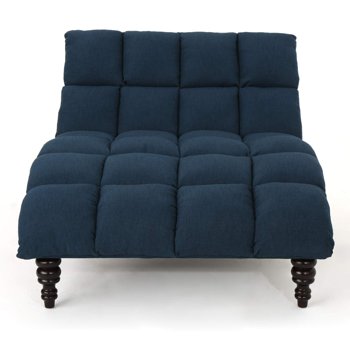 Christopher Knight Home Kaniel Traditional Tufted Fabric Double Chaise Navy Blue - Diamond Home USA