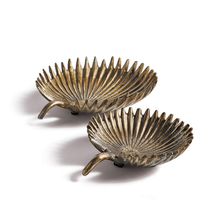 Palm Antique Gold Dishes (Set of 2) Brown Industrial Transitional Metal - Diamond Home USA