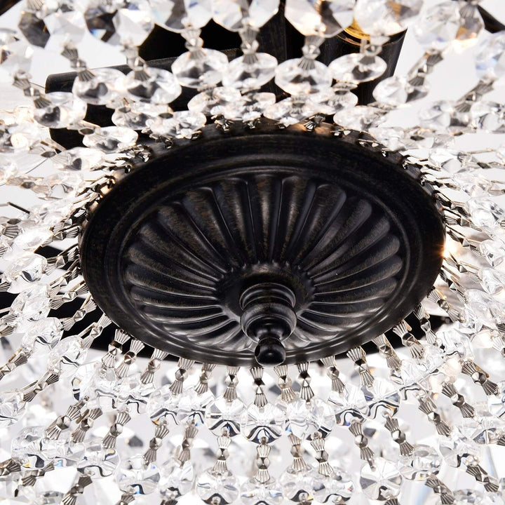 First Lighting Achenar Crystal 3-Light Semi Flush Mount - Diamond Home USA