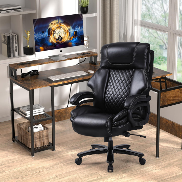 High Back Adjustable Large Executive Computer Office Chair Thick Padded - Diamond Home USA