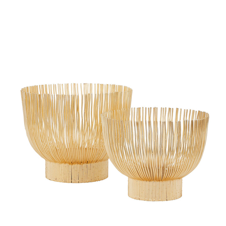 Gold Iron Contemporary Decorative Bowl (Set Of 2) 14 X 11round - Diamond Home USA
