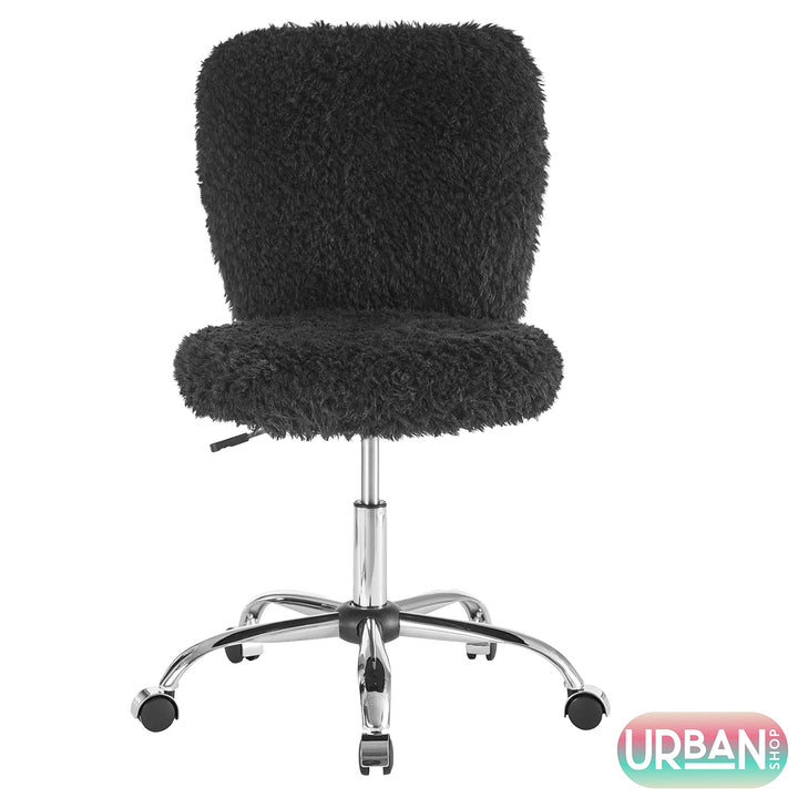 Urban Lifestyle Faux Fur Rolling Chair One Size Black - Diamond Home USA