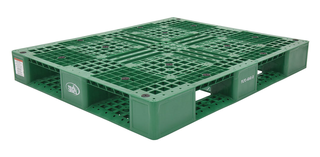 Vestil PLP2-4840-GREEN Polyethylene Pallet with 4 Way Entry 8000 lbs Capacity 40 - Diamond Home USA