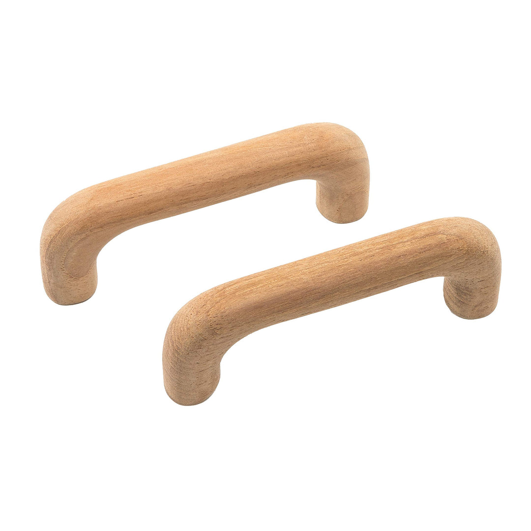 Teak Handle Drawer Pull Brown Traditional Wood Natural Finish