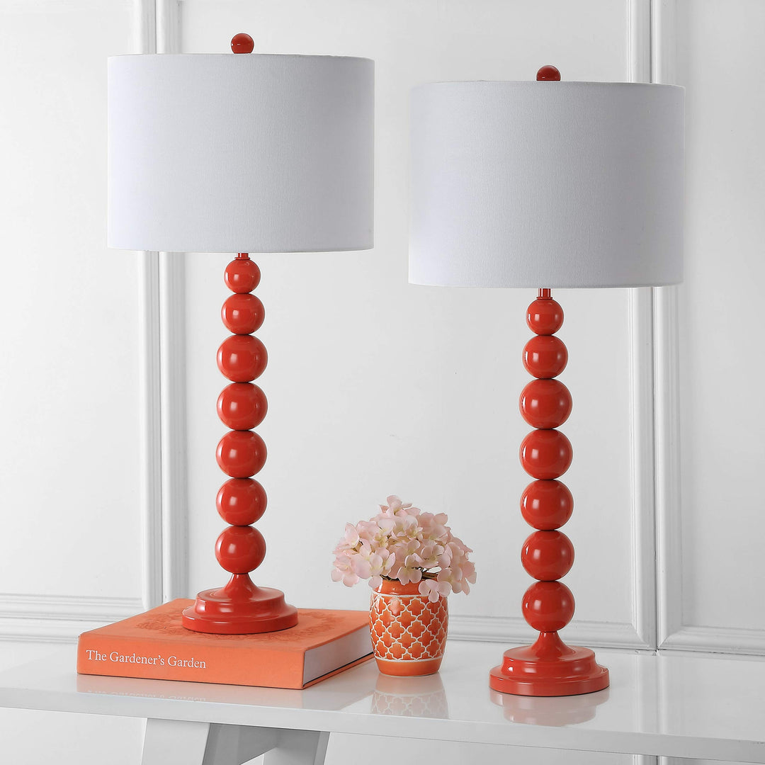 SAFAVIEH Lighting Collection Jenna Modern Contemporary Orange Stacked Ball - Diamond Home USA