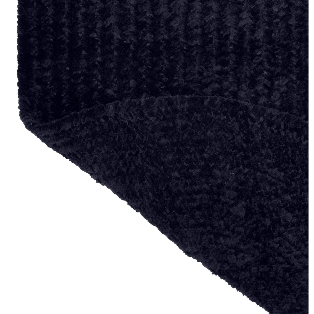 Better Trends Chenille Solid Braid Collection is Durable and Stain Resistant Navy & Smoke Blue - 24" x 108" Runner - Diamond Home USA